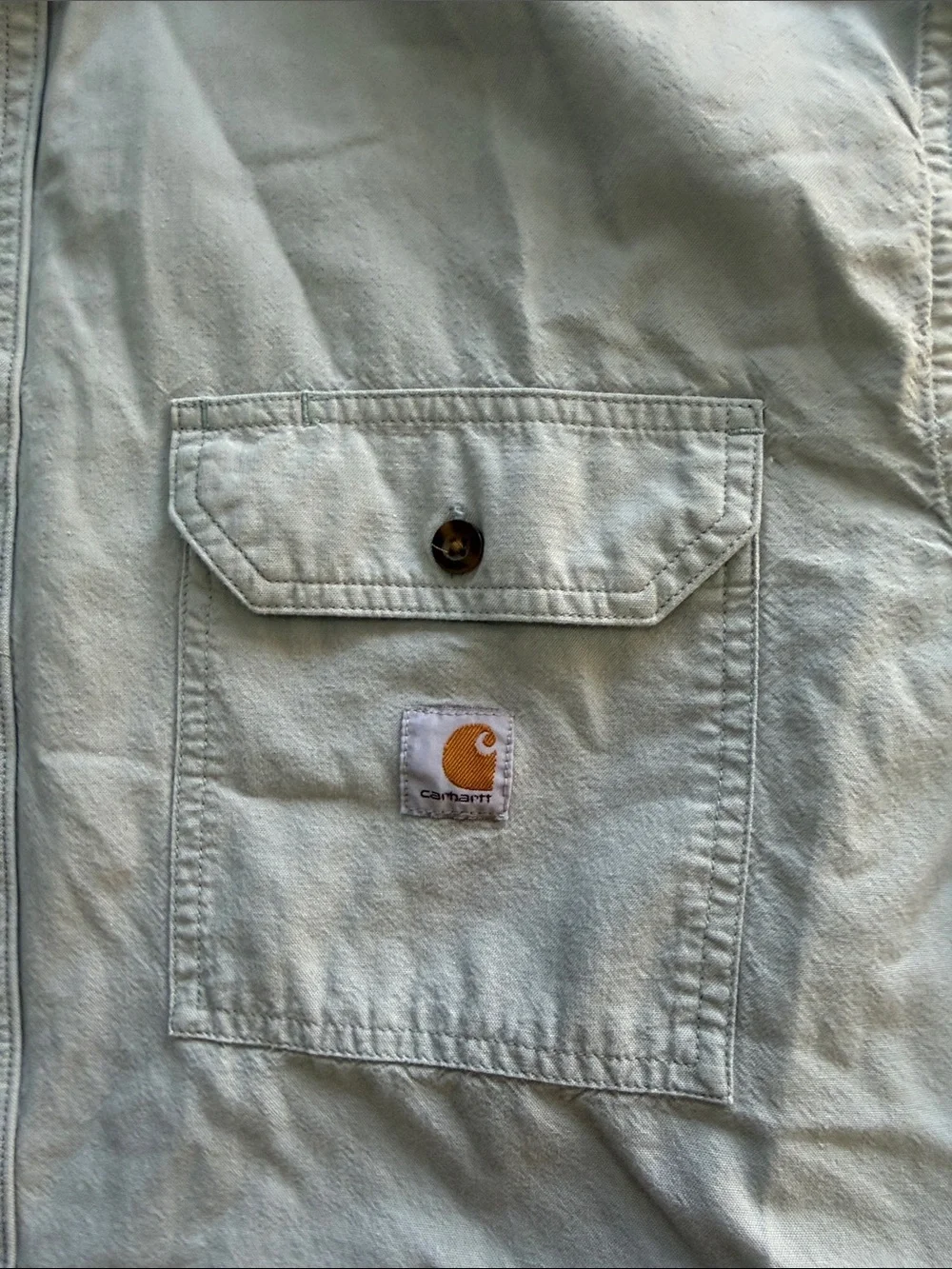 Carhartt Men's Short-Sleeve Button-Down Shirt - Pale Blue